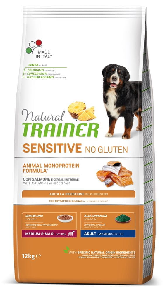 TRAINER Sensitive No Gluten Adult M/M losos 12 kg